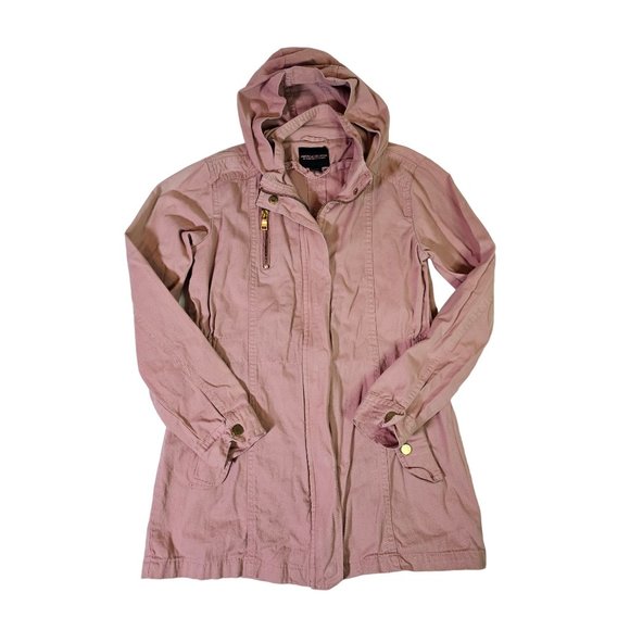 Vintage Revival Girls Jacket with Hood Size L 14 Pink, Zip Closure Pockets - Picture 1 of 5